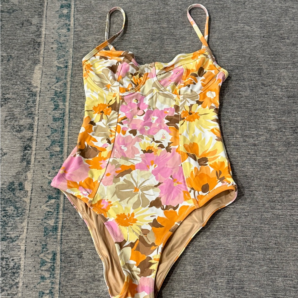 Zulu & Zephyr Floral One-Piece in Pink, Yellow & Orange